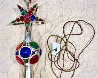 Vintage metal w/ plastic jeweled tree topper