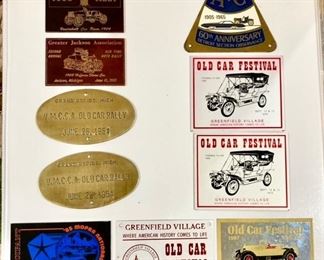 Vintage 1950's/60's/70's Car Rally & Old Car Festival emblems, plaques (brass & metal)