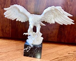 American Airlines large flying eagle on marble base sculpture