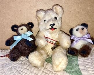 Miniature teddy bears, cream color small teddy bear w/ sash stating Berlin