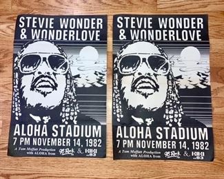 1982 Stevie Wonder & Wonderlove concert posters, Aloha Stadium  