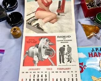 1963-64 Ridgid advertising girl pin-up calendar  