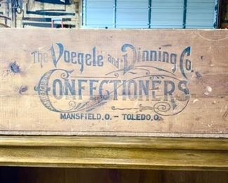 The Voegele and Dinning Co. Confectioners wooden box, Mansfield