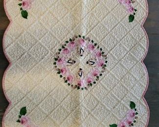 Embroidery 32" x 37" table topper