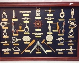 NAUTICAL KNOT DISPLAY, FRAMED, 23’’L