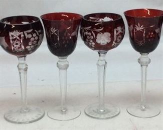 GODINGER RUBY RED BOHEMIAN GLASSES