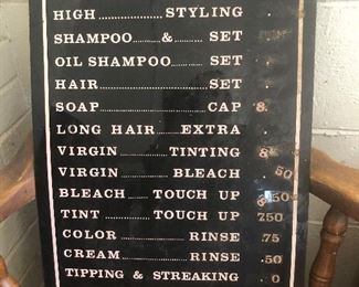 Vintage Metal Hair Salon Sign