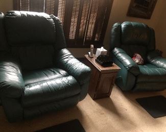Pair Leather Chairs 