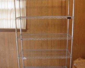 Metal shelf on wheels