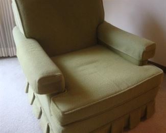 1960's arm chair with chartreuse upholstery