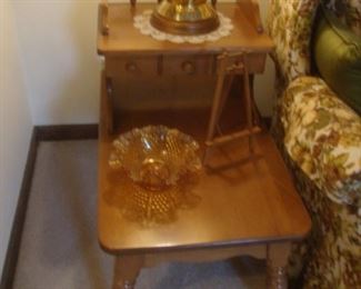 Solid maple step back table