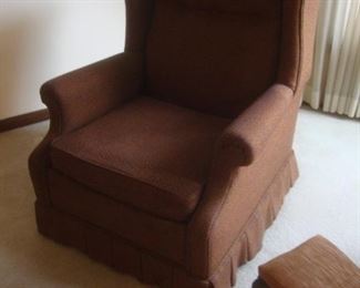 Arm chair w brown upholstery