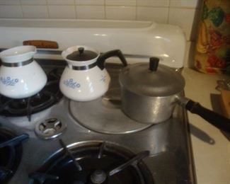 Blue cornflower coffee pots