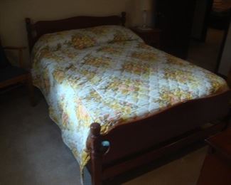 Full size bed w maple headboard and footboard