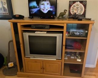 Small entertainment center and 2 more TV's