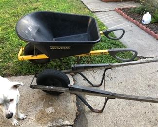 Wheel barrow and an extra frame
