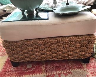 Wicker base ottoman
