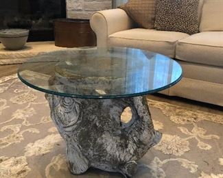 Fish base table/glass top