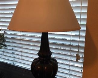 Pair black base lamps