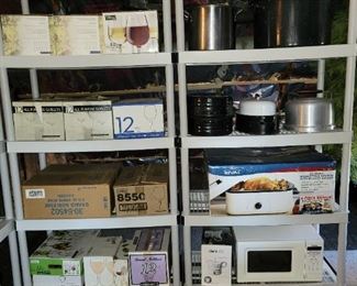 Wine Glasses, Microwave, Roasting Pans, Pots and Pans