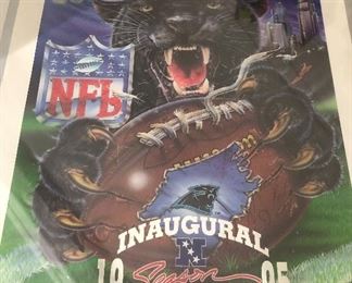 1995 Signed Panthers Poster