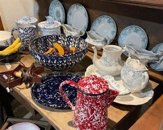Enamelware, dishes and bowls