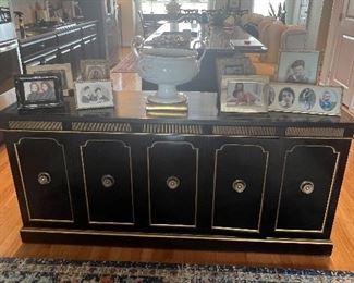 Drexel heritage console table with brass knobs $400
