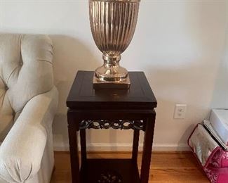 Pair Ethan Allen Asian style table with urn $200 for two tables