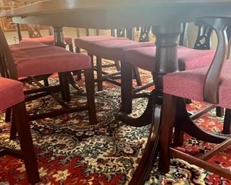 Ethan Allen rug $500 and photo of pedestal table