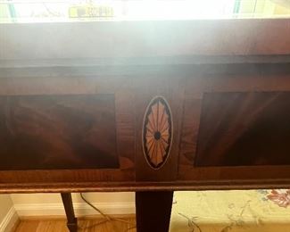 Hekman table inlaid wood console 