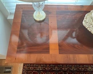 Top of Hekman table with inlaid wood