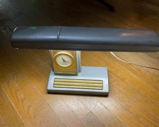 mid century light with clock