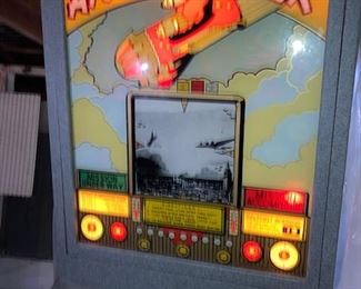 Atomic Bomber arcade game circa 1946. Working condition, the game, the lights, the coin mechanism.
