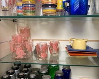 Kitchen ware including the pink elephants ice bucket set and cocktail shaker