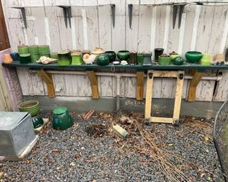 lots of outdoor pots