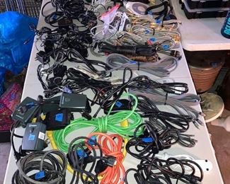 Lots of electrical items, extension cords, power strips, etc
