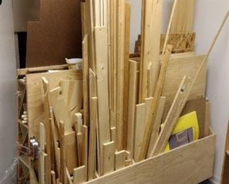 Wood Lumber Organizer Cart