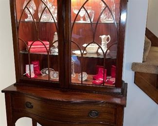 Gorgeous antique lighted display cabinet
