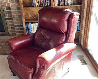 Red leather recliner