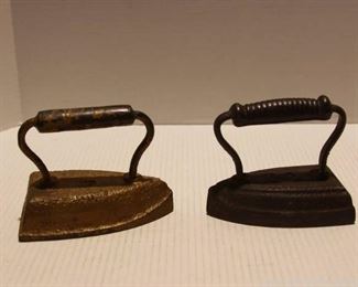 2 Vintage Cast Iron Flat Irons