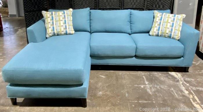 Groovy Modern Sofa with Chaise Turquoise