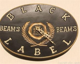 Jim Beam Black Label Ceramic Battery Operated Wall Clock