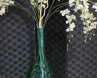 Jogful Jasmine Tall Green Opaque Floor Vase