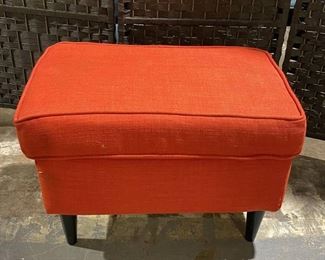 Modern Rectangular Ottoman Burnt Orange