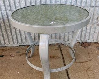 Pale Gray Painted Outdoor Side Table