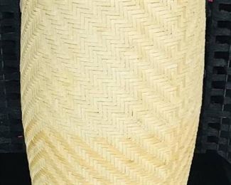 Ratan Style Small Side Table or Plant Stand