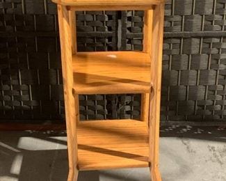 Three Shelf Accent Table with Flaired Legs