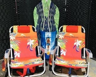 Tommy Bahama Beach Chair Set with Snow Storm Sled and Throw Pillow