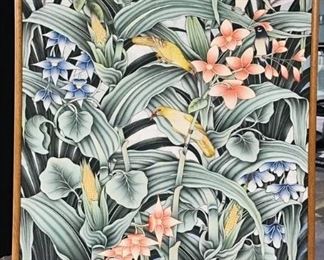 Tropical Airbrush on Canvas Signed Wall Art B