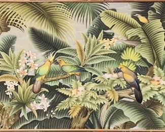 Tropical Airbrush on Canvas Signed Wall Art